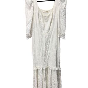 LoveShackFancy White Maxi Dress Lace Puff Sleeves Romantic Boho Small